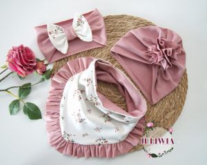 turban z chustą z falbanką