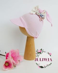 chusta z daszkiem z muślinu cukierkowy róż