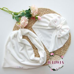 Turban z kokardą chusta z weluru