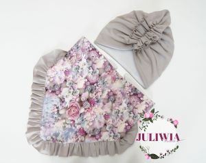 komplet zimowy ocieplany turban z chustą